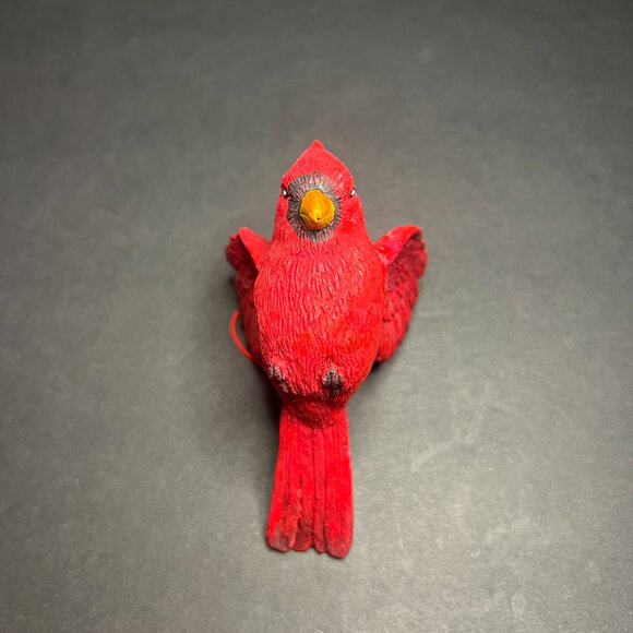 Decorative Red Resin Flying Northern Cardinal Bird Chrismas Tree Ornament 4" - Picture 2 of 5